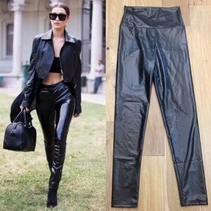 Tanib High Waisted Vinyl Style Leggings